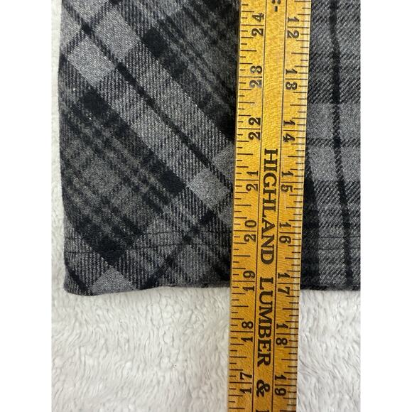 Eddie Bauer Mini Skirt Wool Blend Women 8 Black Gray Plaid Pockets Academia - Picture 9 of 10